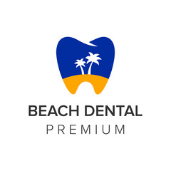 Beach dental logo icon vector template