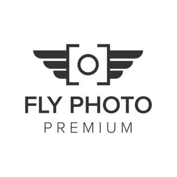 fly photo logo icon vector template