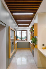 Interior of modern comfortable kitchen
