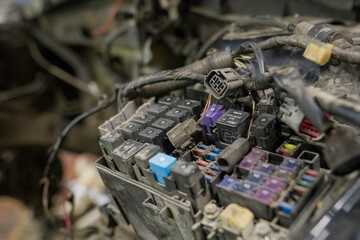 disassembled car engine repair