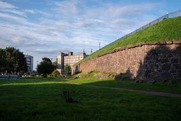 Wall of  Bastion Panzerlaks. Vyborg, Russia