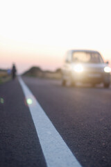 Fast car on the road