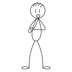 Obraz premium figurine man thinking doodle drawing, isolated
