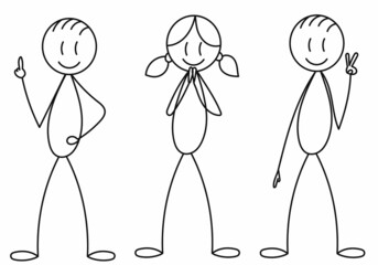 stick figure, people doodle drawing, isolated