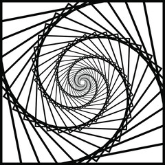 Abstract black and white spiral Spirograph background. Spirograph shapes. Spiral twisted lines. Swirl lines and waves banner.