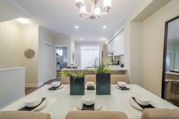 Modern dining room in luxury house.