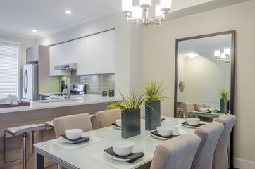 Modern dining room in luxury house.