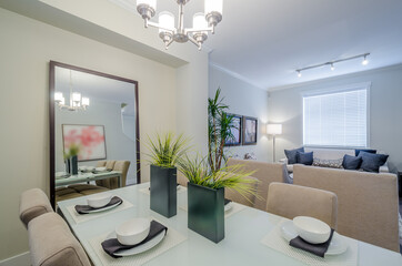 Modern dining room in luxury house.