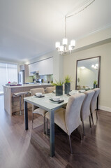 Modern dining room in luxury house.