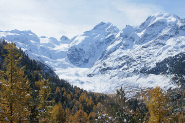Morteratschgletscher vom Zug aus