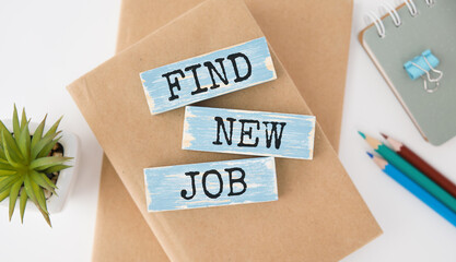 Find New Jobs word on wooden blocks using as background HR job recruiter concepts