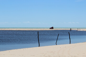 Buggy ride on the dunes overlooking the sea at Lagoa do Uruaú.