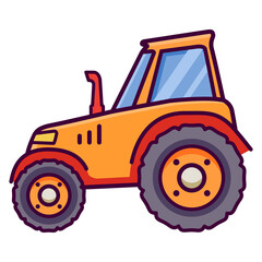 Agricultural machinery tractor.Isolated on white background.Rural transport.Line art cartoon vector illustration.

