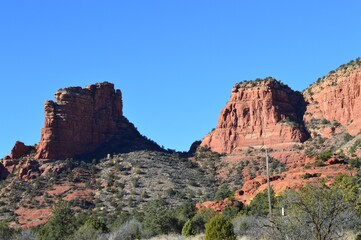 Fototapeta na wymiar Red red mountains in Arizona, USA