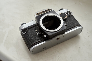 Old soviet camera without lens