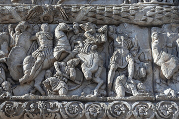 Arch of Galerius in the center of city of Thessaloniki, Greece