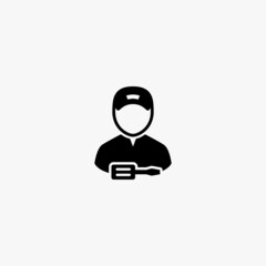 worker icon. worker vector icon on white background