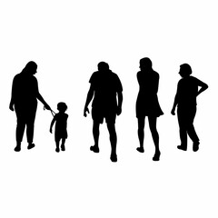 people walking bodies, silhouette vector
