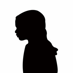 a girl head silhouette vector