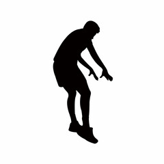 a man jumping body silhouette vector