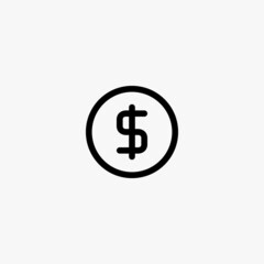 coin icon. coin vector icon on white background