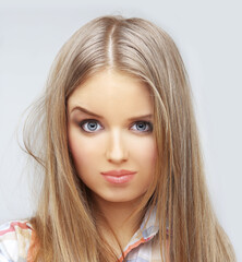 Fototapeta premium Doubt and suspicions.Young woman thinking.