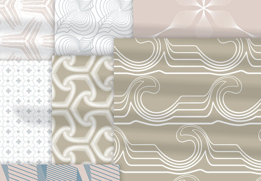 Pastel Colored Simple Geometric Seamless Pattern Collection