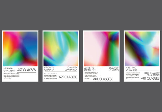 Flyer Layout with Bright Holographic Gradient Picture