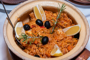 Risotto with lemon and olives