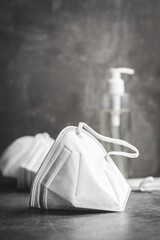 KN95 face mask. FFP2 mask as covid-19 protection. Coronavirus respirator mask