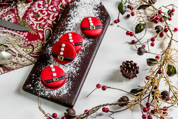 Christmas Delicious Sweet Cookie Cake Xmas Tree Panetone Bread Santa Claus Caramel Macaron Chocolate Theme