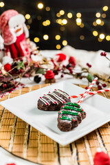 Christmas Delicious Sweet Cookie Cake Xmas Tree Panetone Bread Santa Claus Caramel Macaron Chocolate Theme