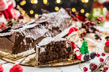 Christmas Delicious Sweet Cookie Cake Xmas Tree Panetone Bread Santa Claus Caramel Macaron Chocolate Theme