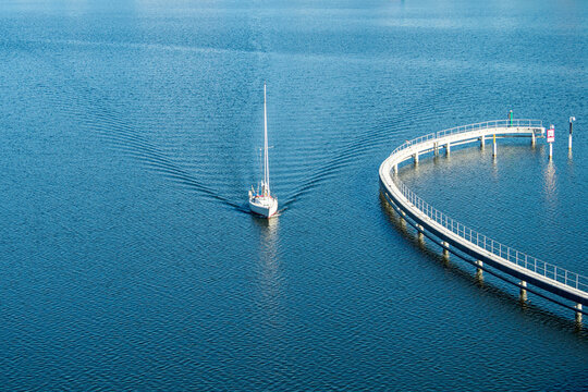 Overhead View Of A Sailboat