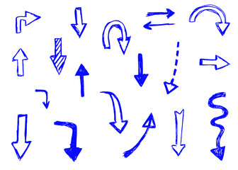 Doodle vector arrows. Isolated. Hand drawn set