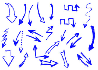 Doodle vector arrows. Isolated. Hand drawn set