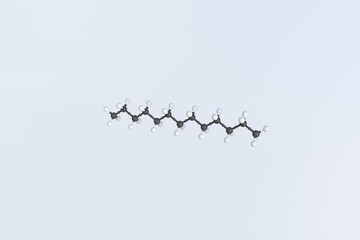 Tridecane molecule made with balls, isolated molecular model. 3D rendering