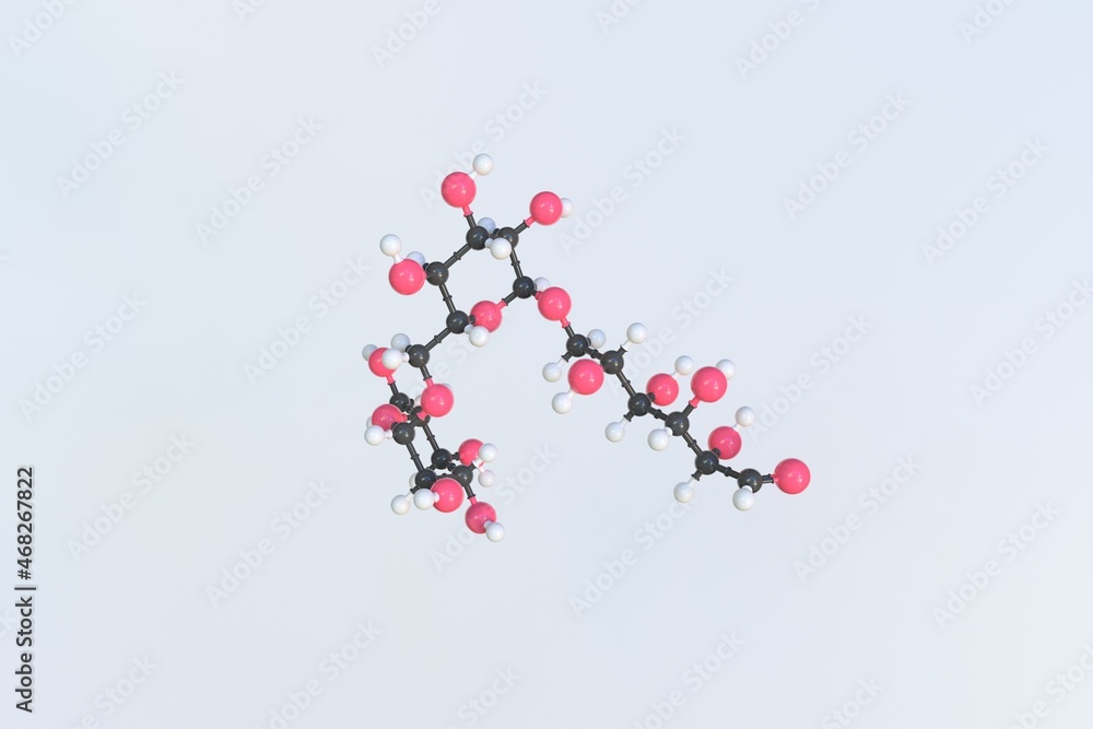 Poster dextran molecule. isolated molecular model. 3d rendering