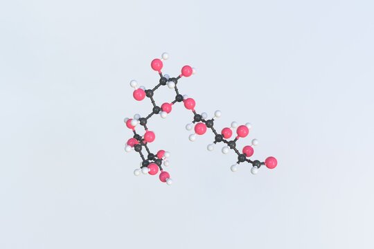 Dextran molecule. Isolated molecular model. 3D rendering