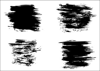 Grunge vector dry brush strokes