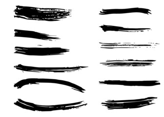 Dry vector brush strokes, hand drawn, isolated
