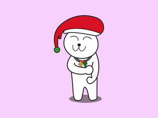 Cute polar bear cartoon icon illustration