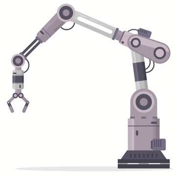 Factory Robot Manipulator Arm. Mechanic Control Tool. Vector