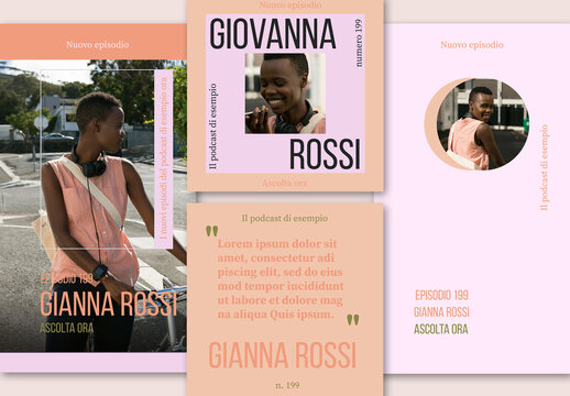 Set di social media podcast moderno