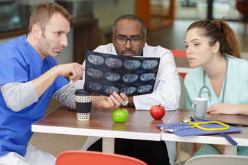 medical team checking xray results