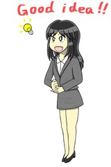 A good idea came to young business womens mind