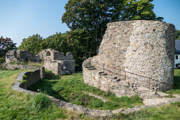 ruin of a medieval castle in the middle of woods in czech republic