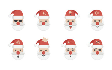 Santa Claus Emoji Icons Set