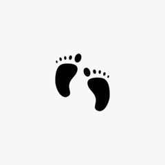 human foot prints icon. human foot prints vector icon on white background