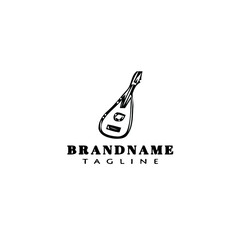 mandolin logo icon design template black isolated illustration